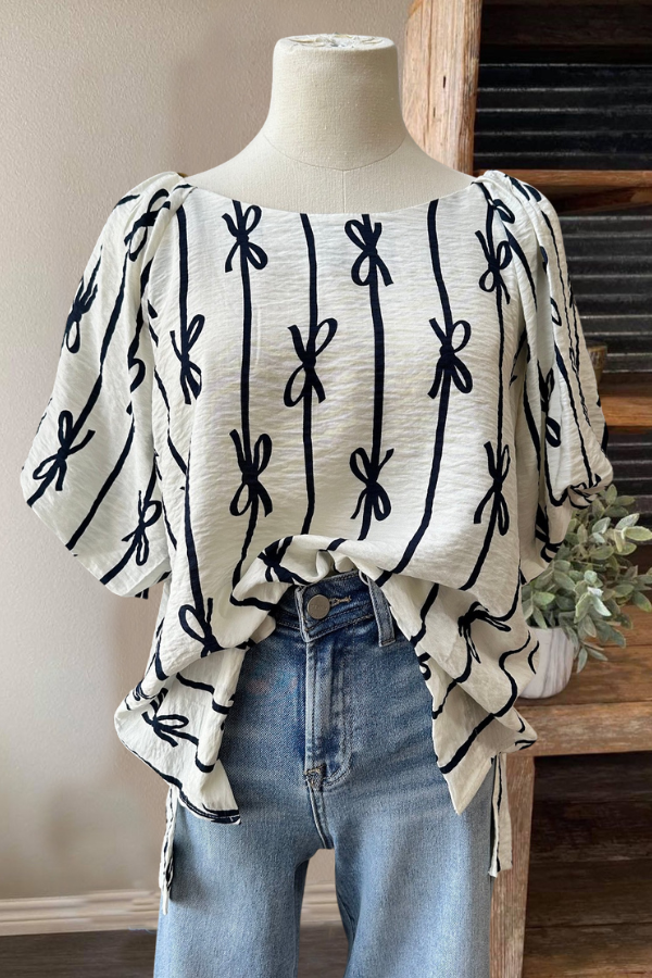 Bow Print Top