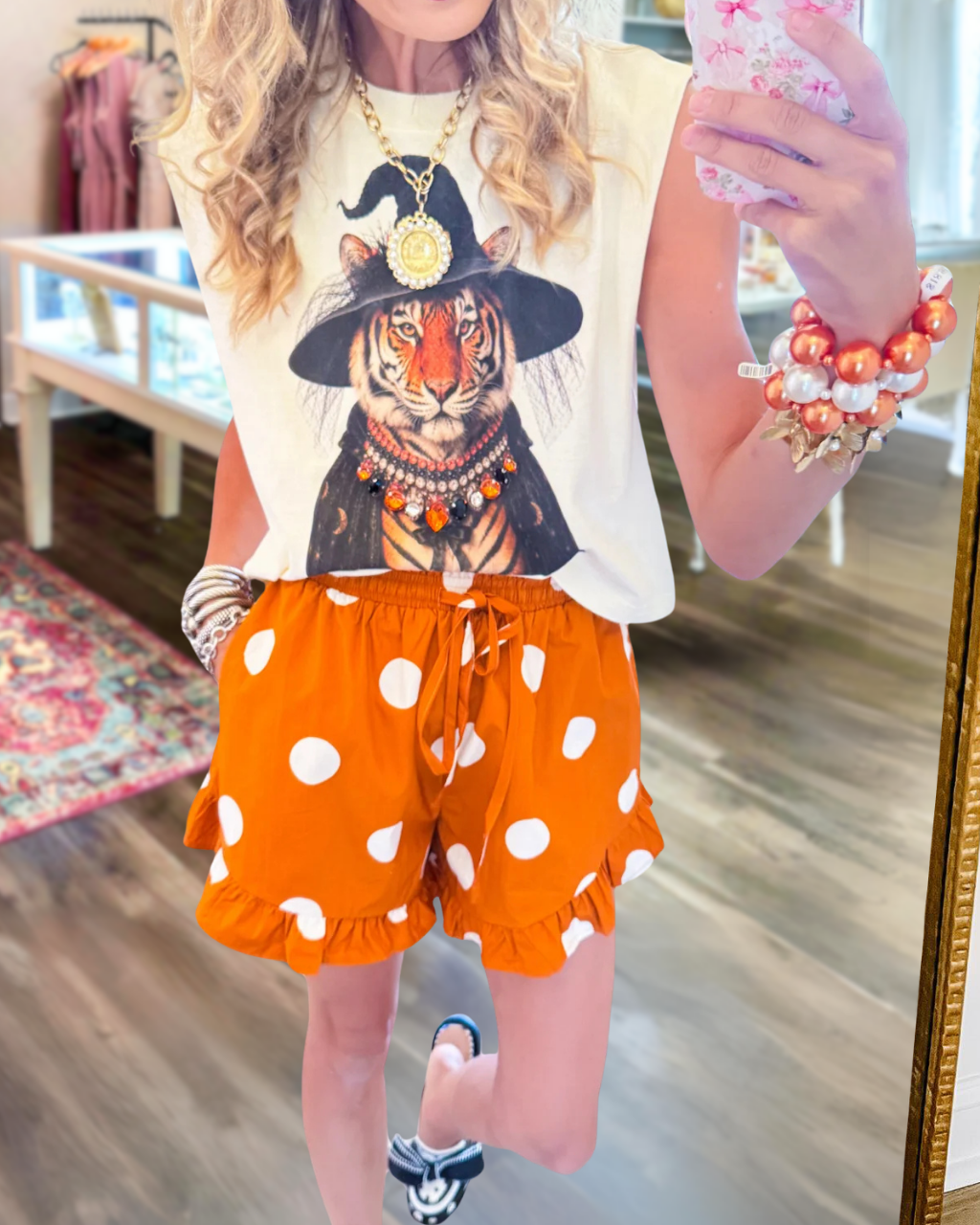 Witch Tiger Diamond Print Tank Top