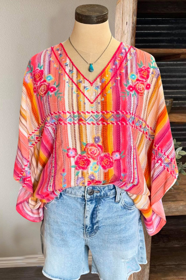 Boho Floral Oversized Top