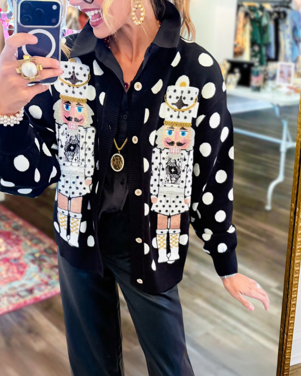 Polka Dot Sequined Nutcracker Top