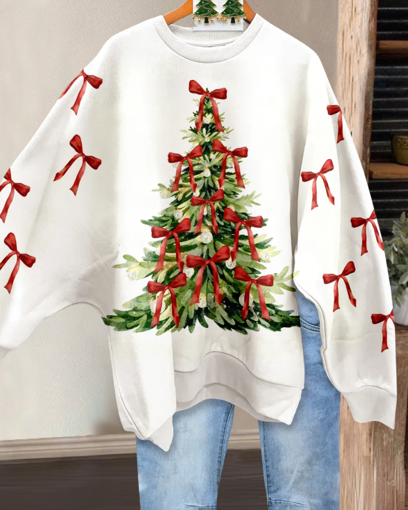 Unique Christmas Tree Bow Sweatshirt