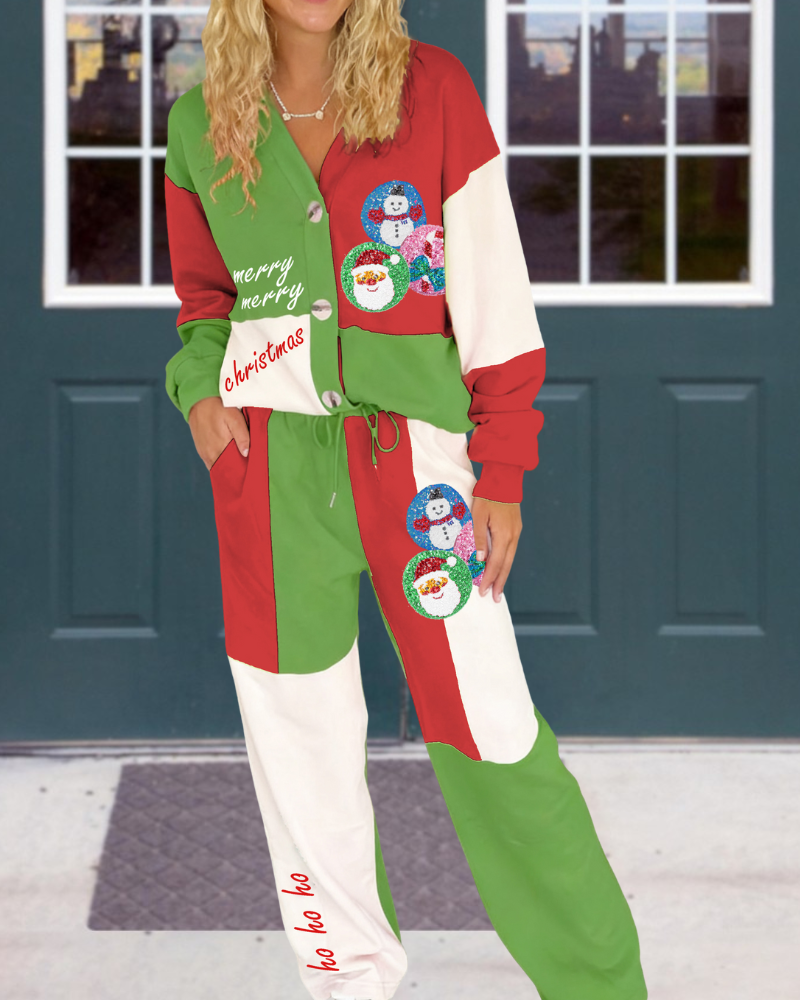 Merry Christmas Color-block Set