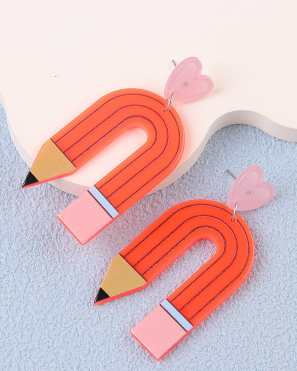 Unique Pencil Heart Earrings