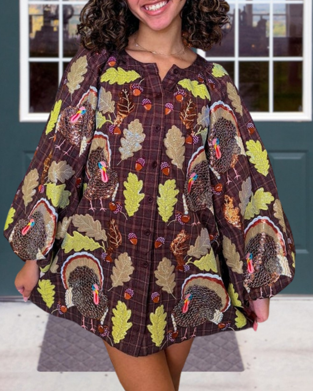 Turkey Leaf Sequined Dress