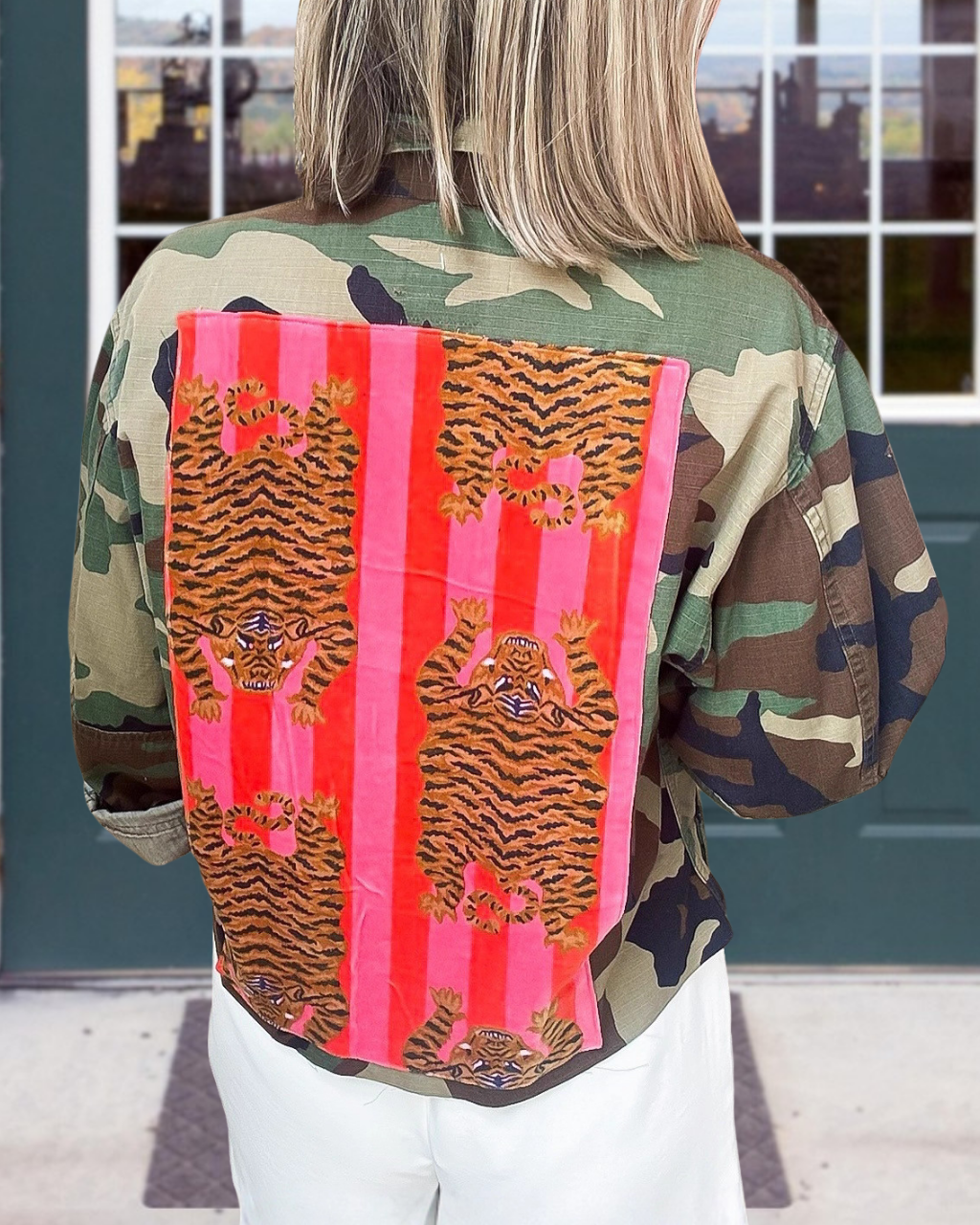 Tiger-stripe Camouflage Embroidered Jacket