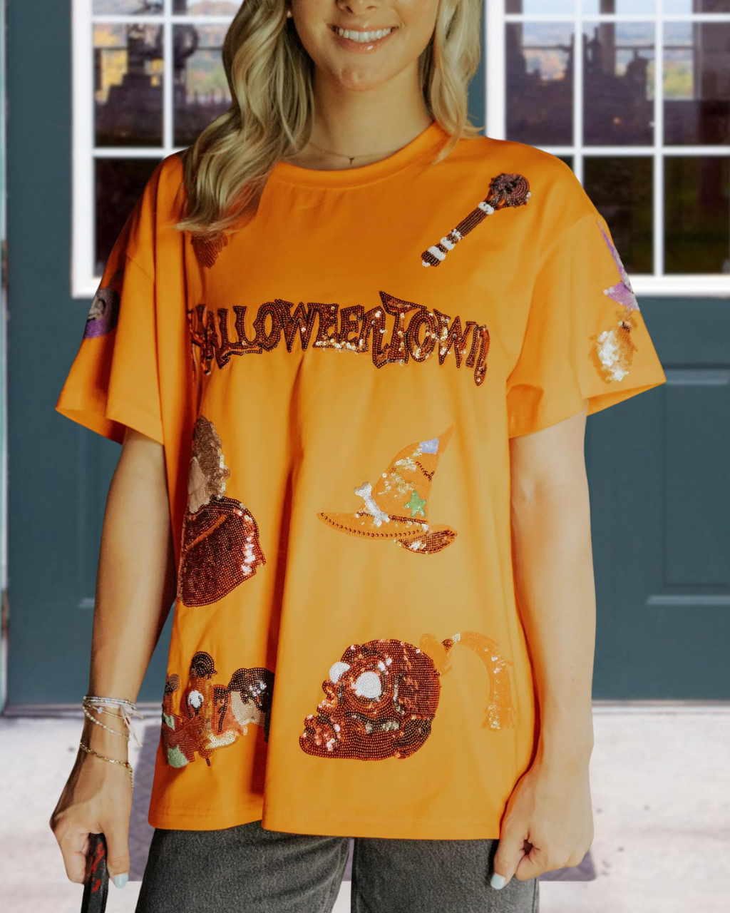 HalloweenTown Sequin Crew Neck T-Shirt