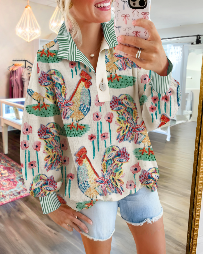 Thanksgiving Turkey Striped Sweatshirt