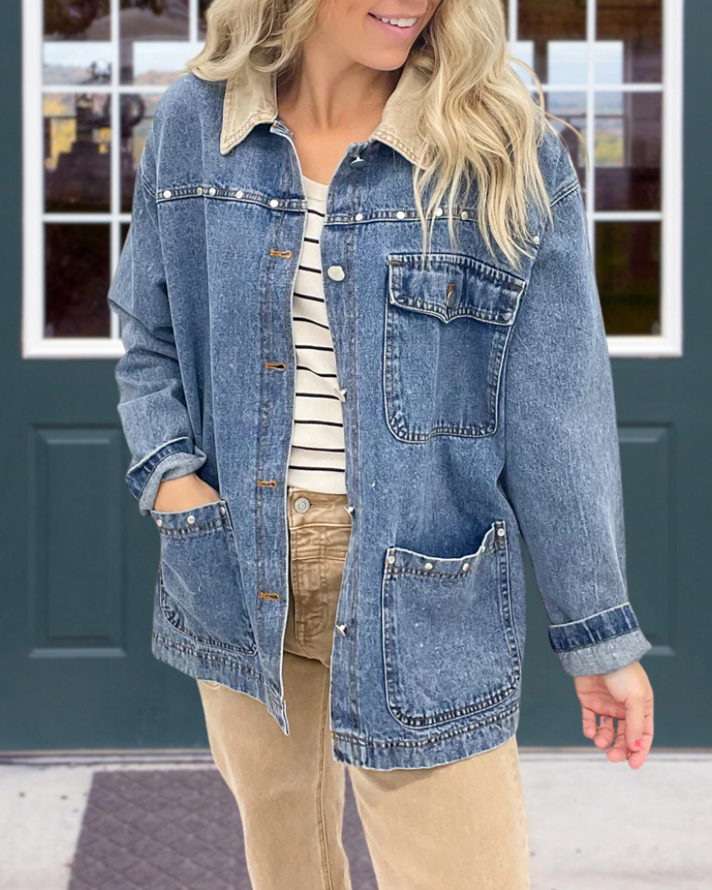 Trendy Washed Denim Jacket
