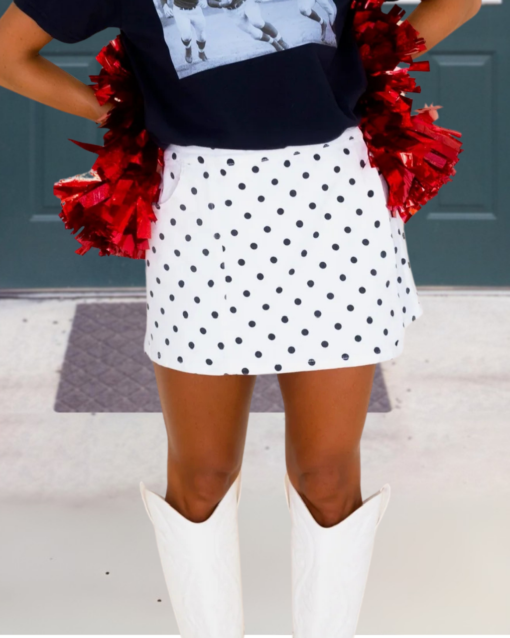 Cheer-style Polka-dot Skort