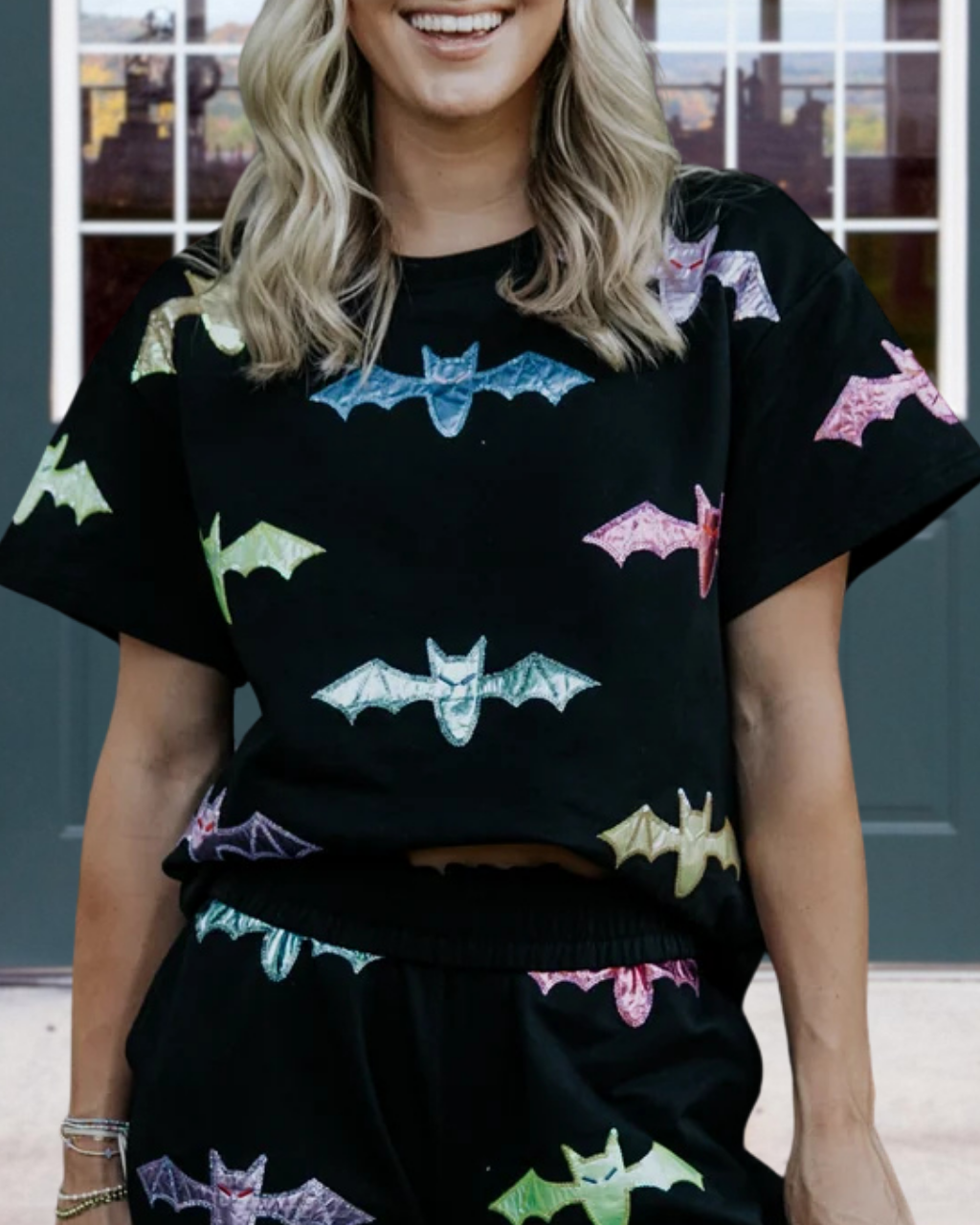 Colorful Bat Sequin T-shirt