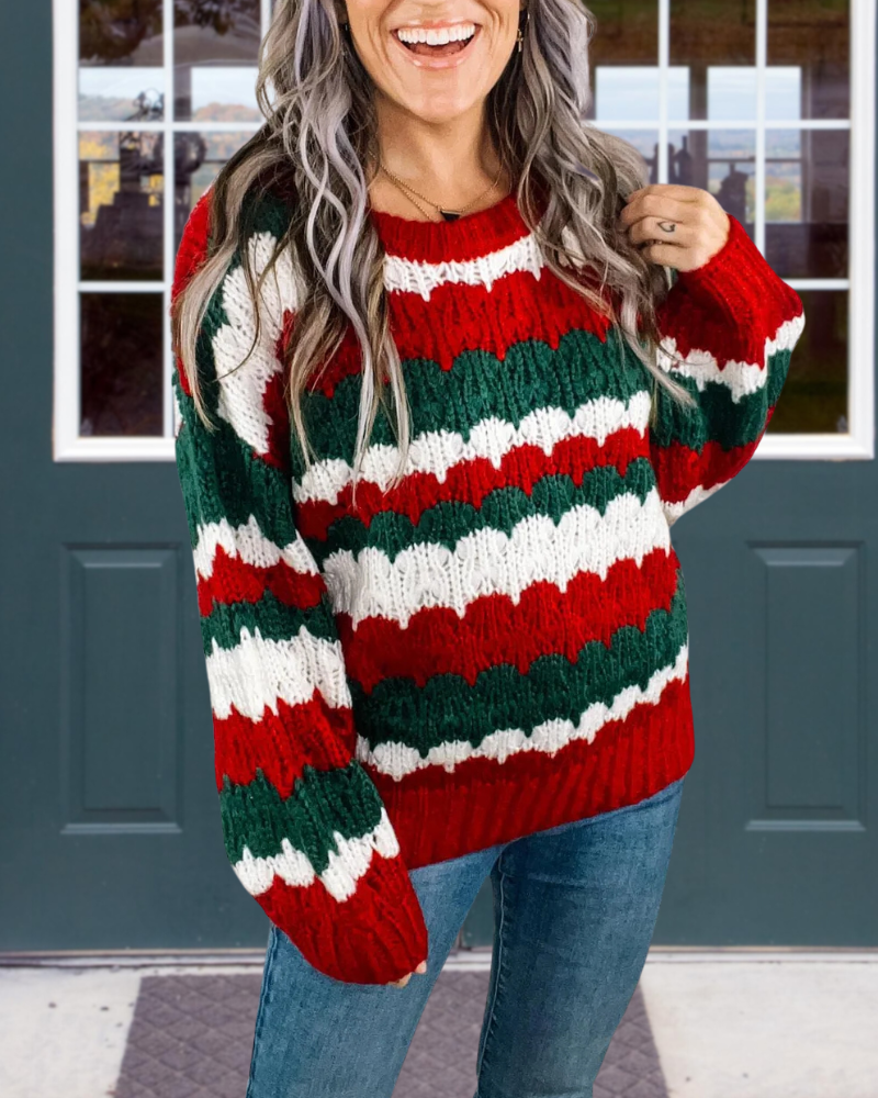 Christmas Textured Chunky Knit Sweater