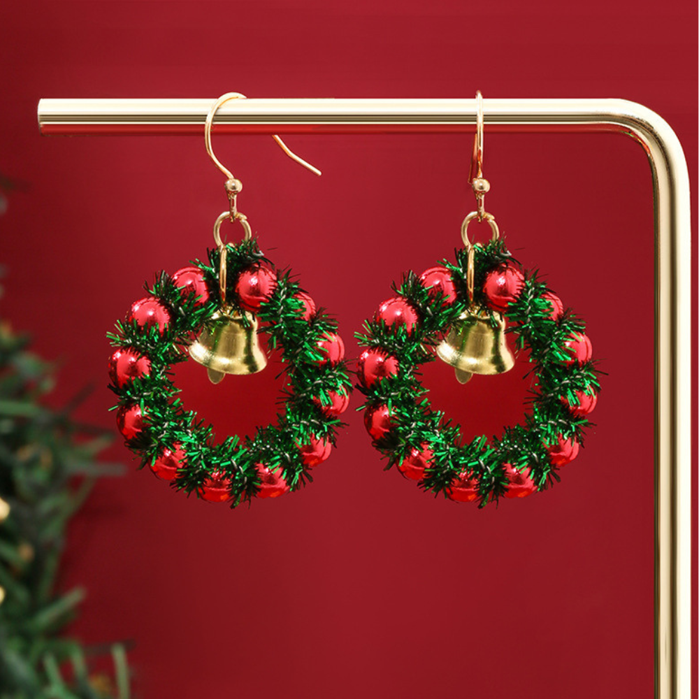 Christmas Wreath Bell Earrings