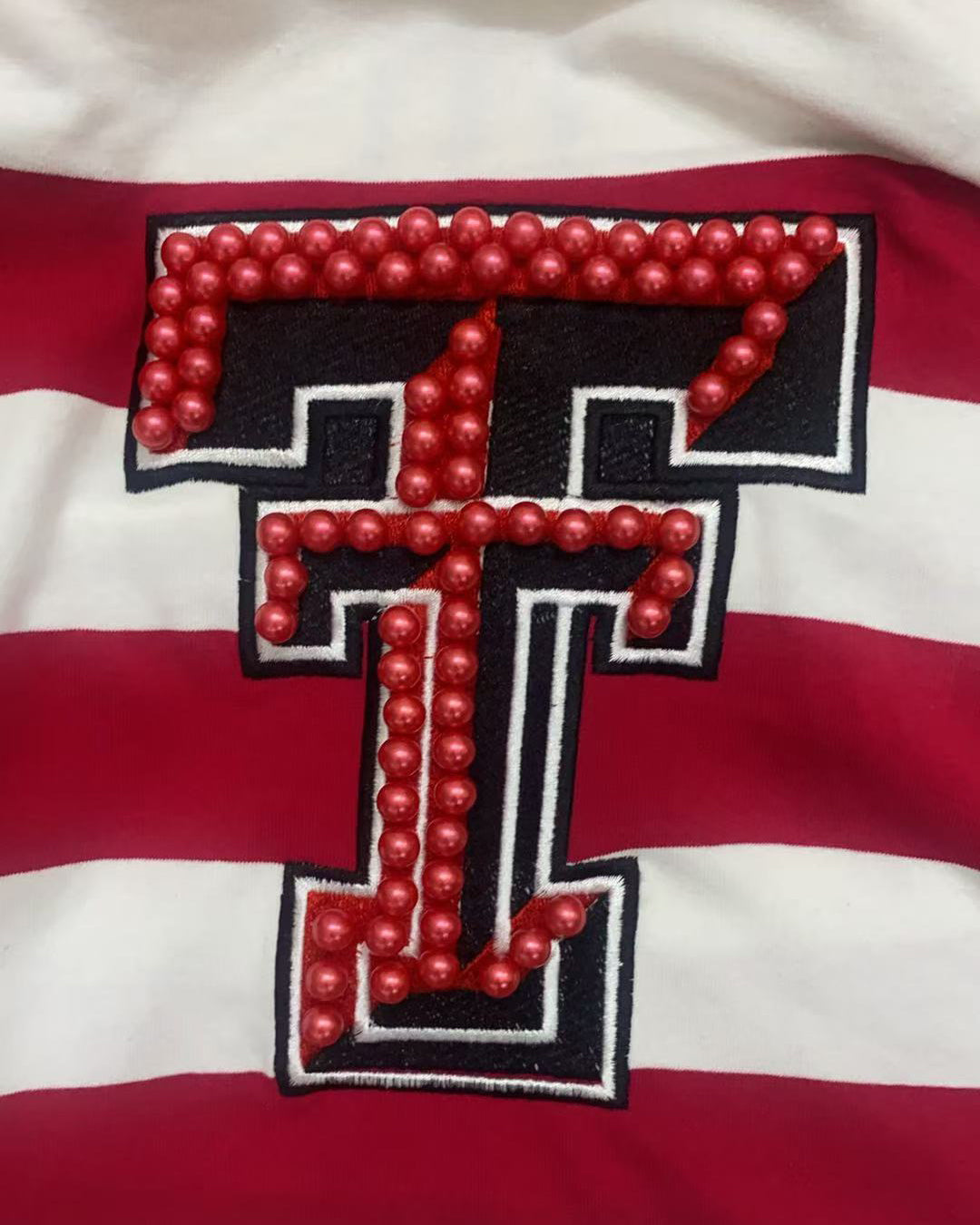 Texas Tech Embroidered Stripe T-Shirt