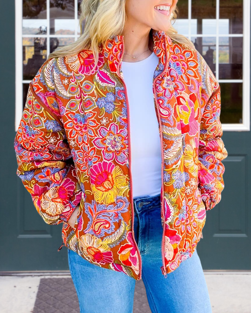 Bright Colorful Floral Jacket