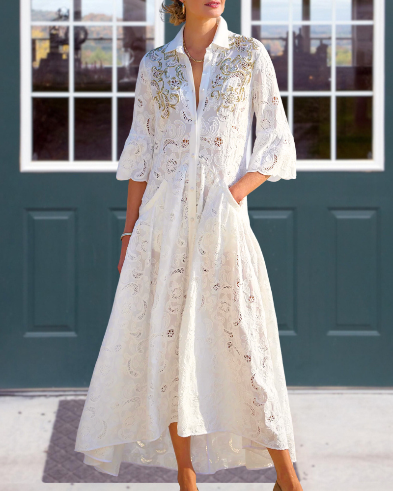 Iris Eyelet Lace Dress