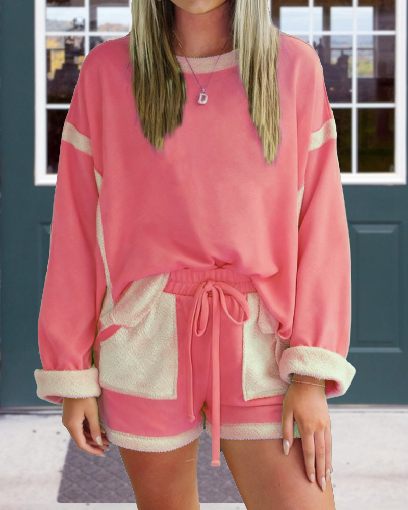 Casual Simple Shorts Set