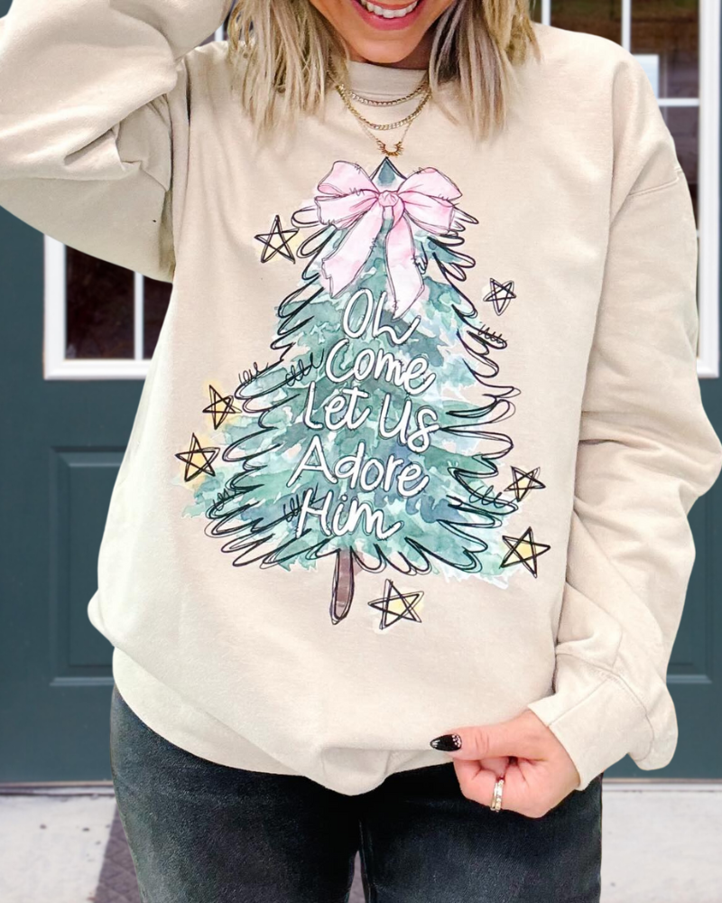 Sparkling Bow Christmas Tree Sweatshirt