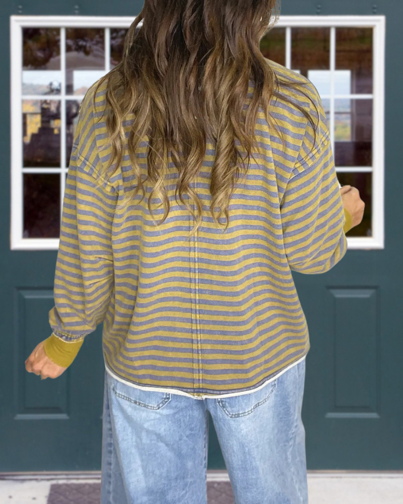 Daily Stripe V-Neck Top