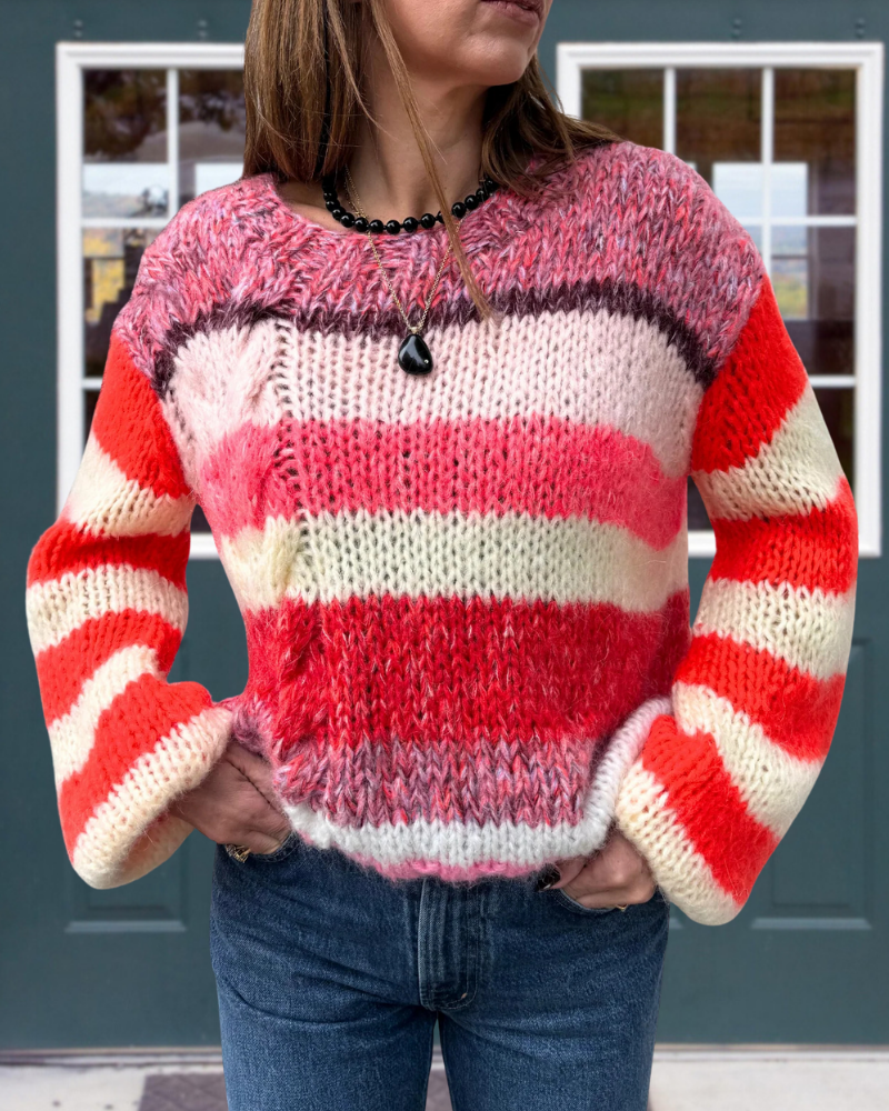Unique Striped Knit Sweater