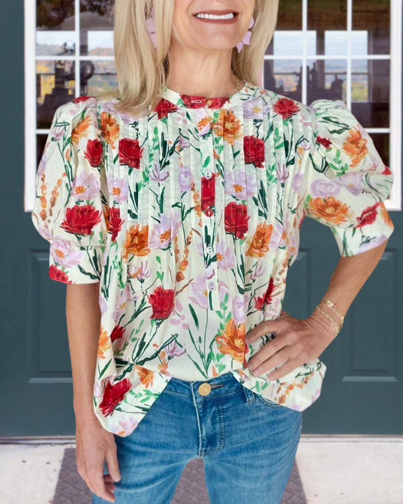 Garden Party Pleated Top