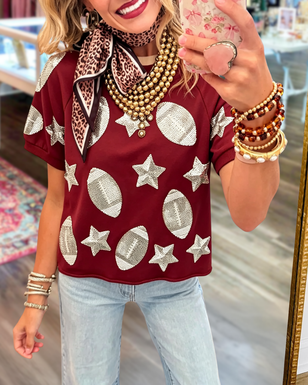 Football Star Sequin T-shirt