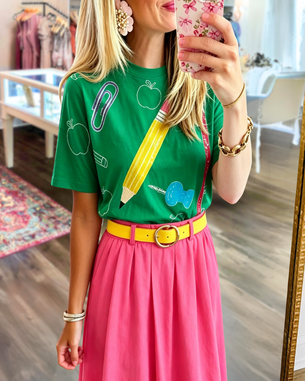 Pencil Embroidered Crewneck T-Shirt