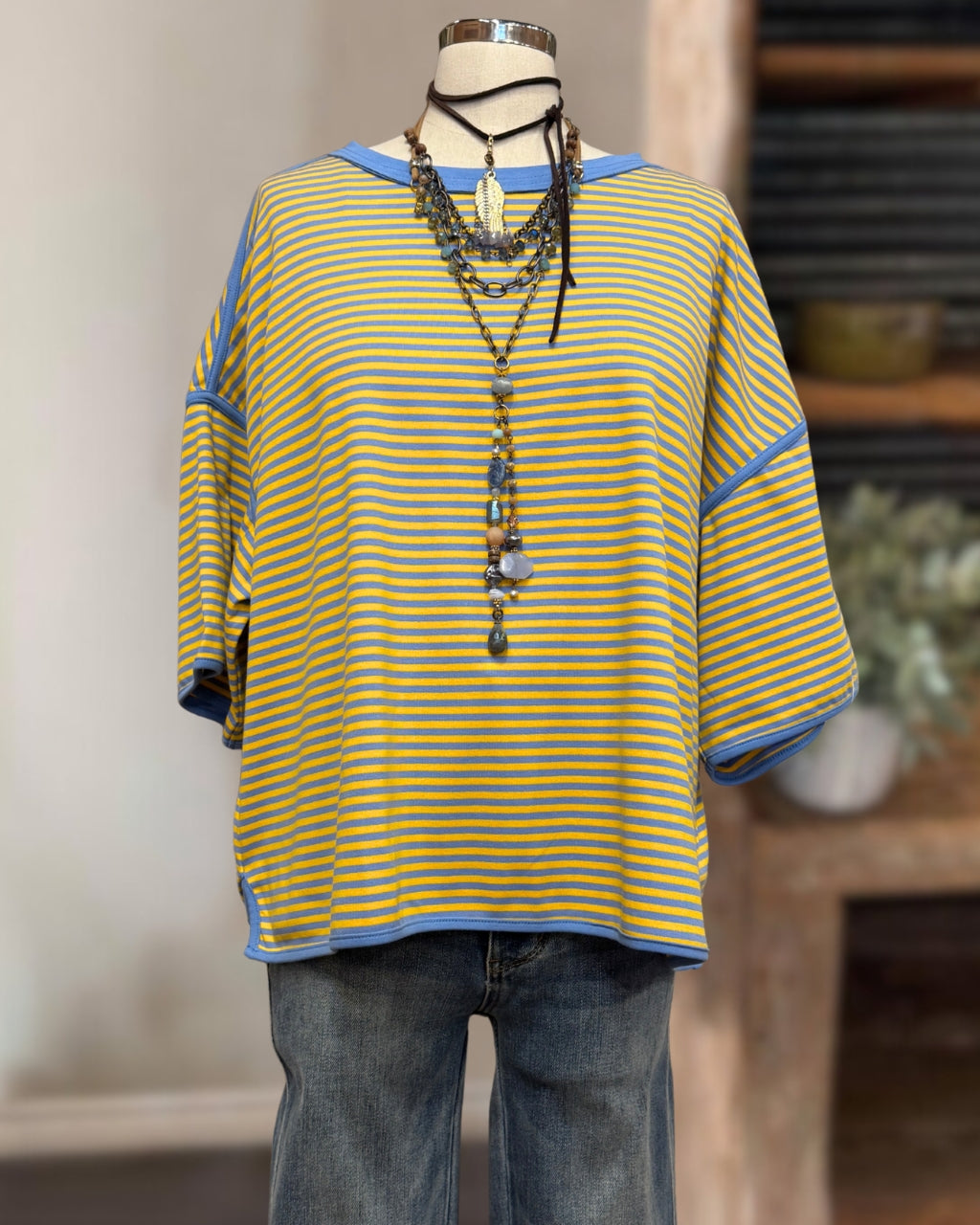 Unique Contrast Striped T-Shirt