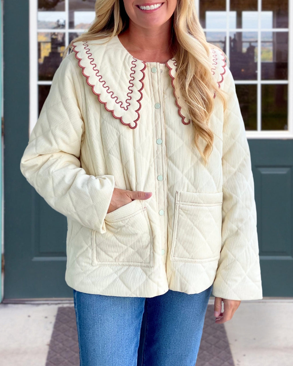 Peter Pan Corduroy Quilted Jacket