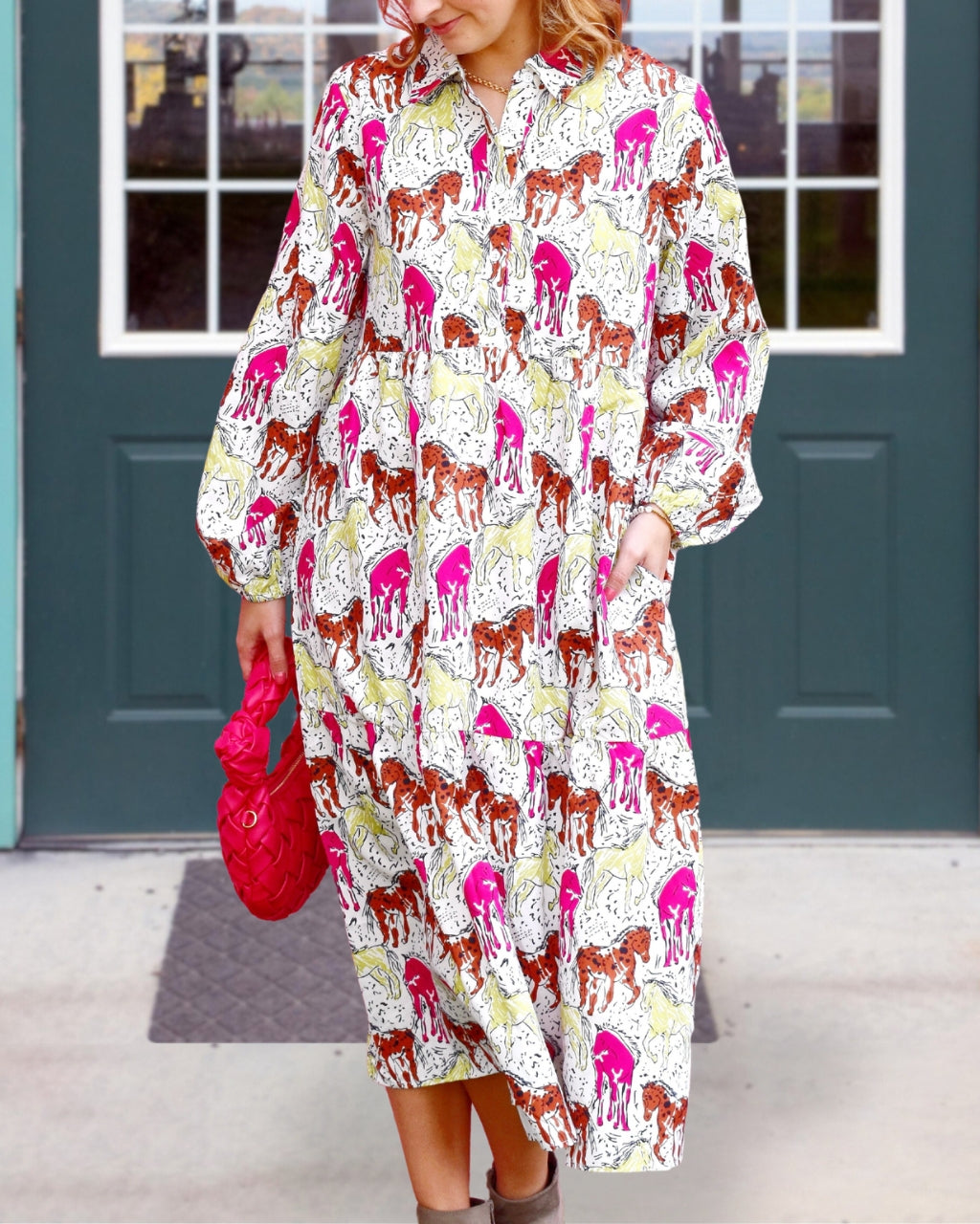 Whimsy Horse Midi Dress