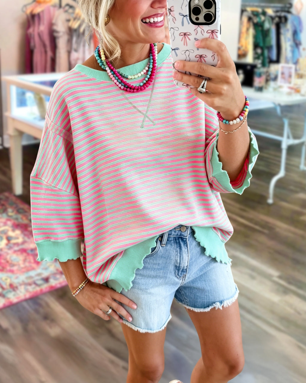 Cozy Striped Oversized Top