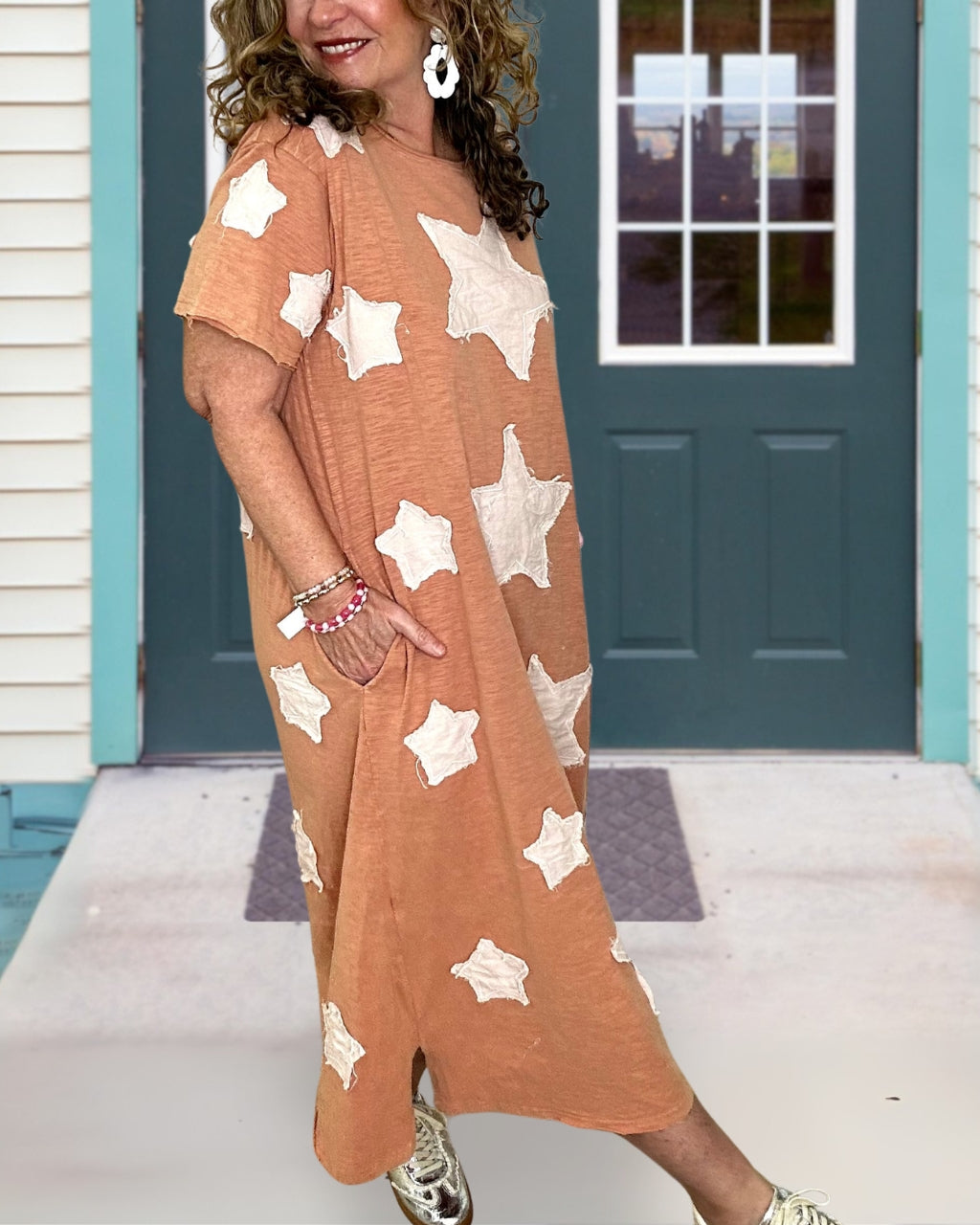 Star Patch Washed Maxi Dress