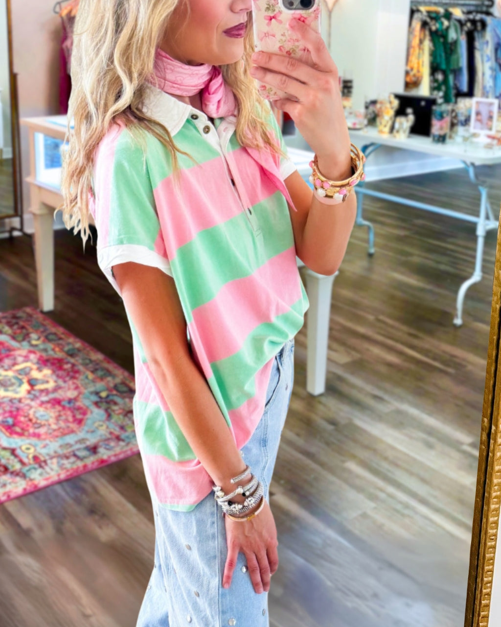 Stylish Color-Block Striped Top