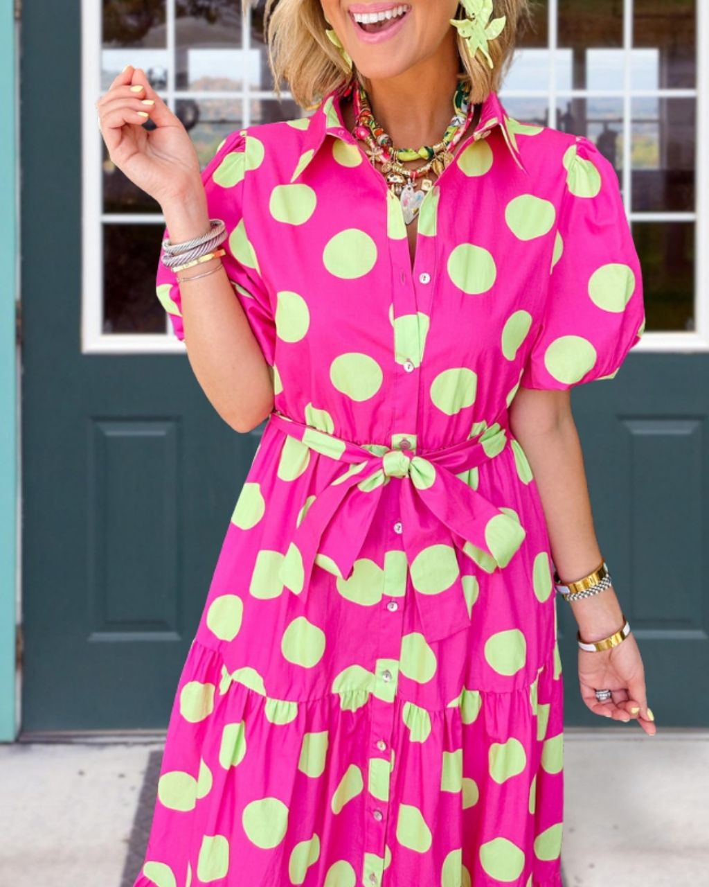 Stylish Polka-Dot Maxi Dress