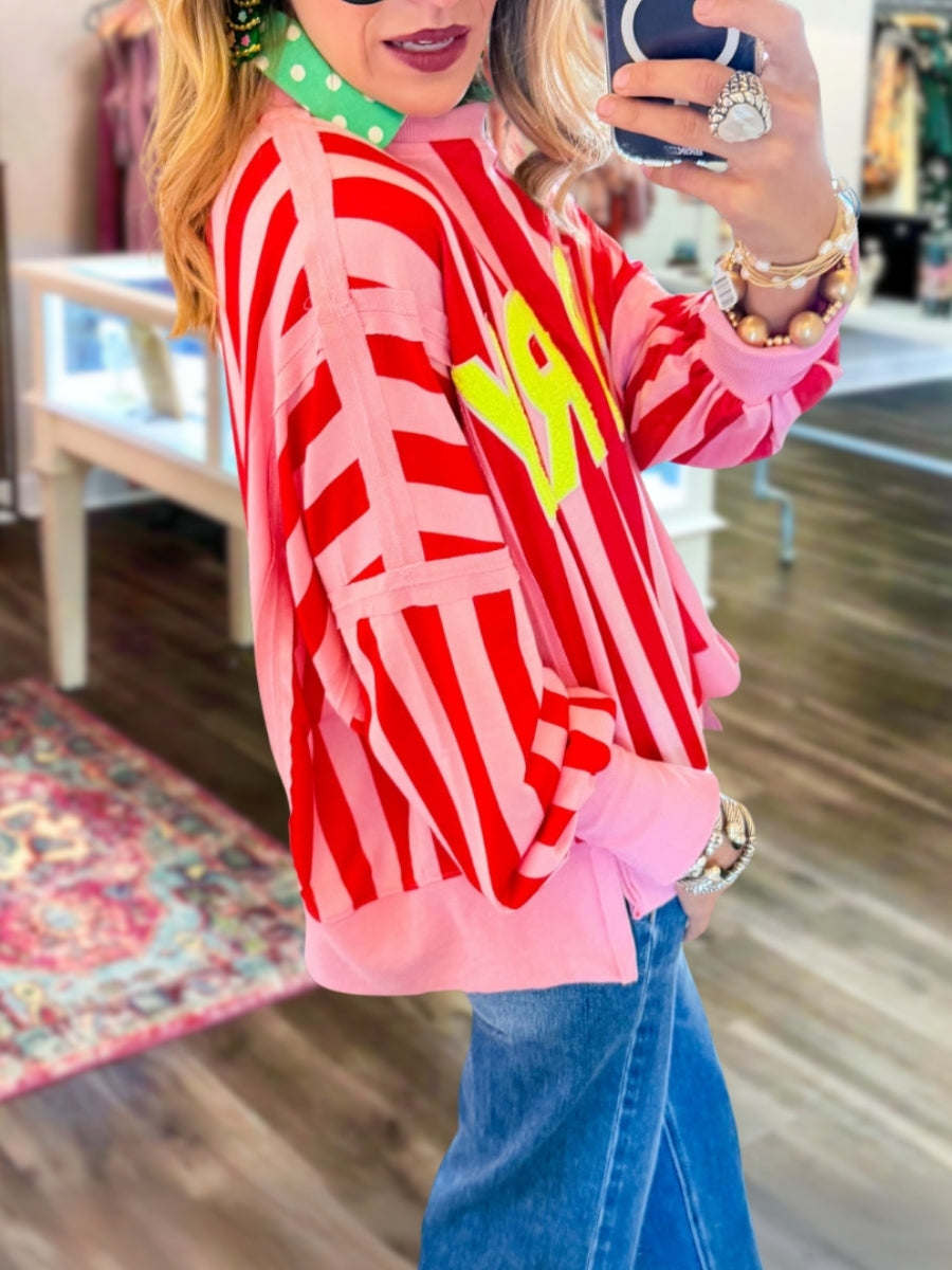 MERRY Casual Striped Pullover