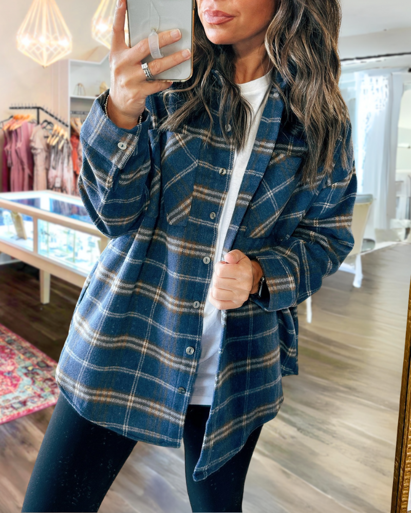 Oversized Classic Plaid Jacket