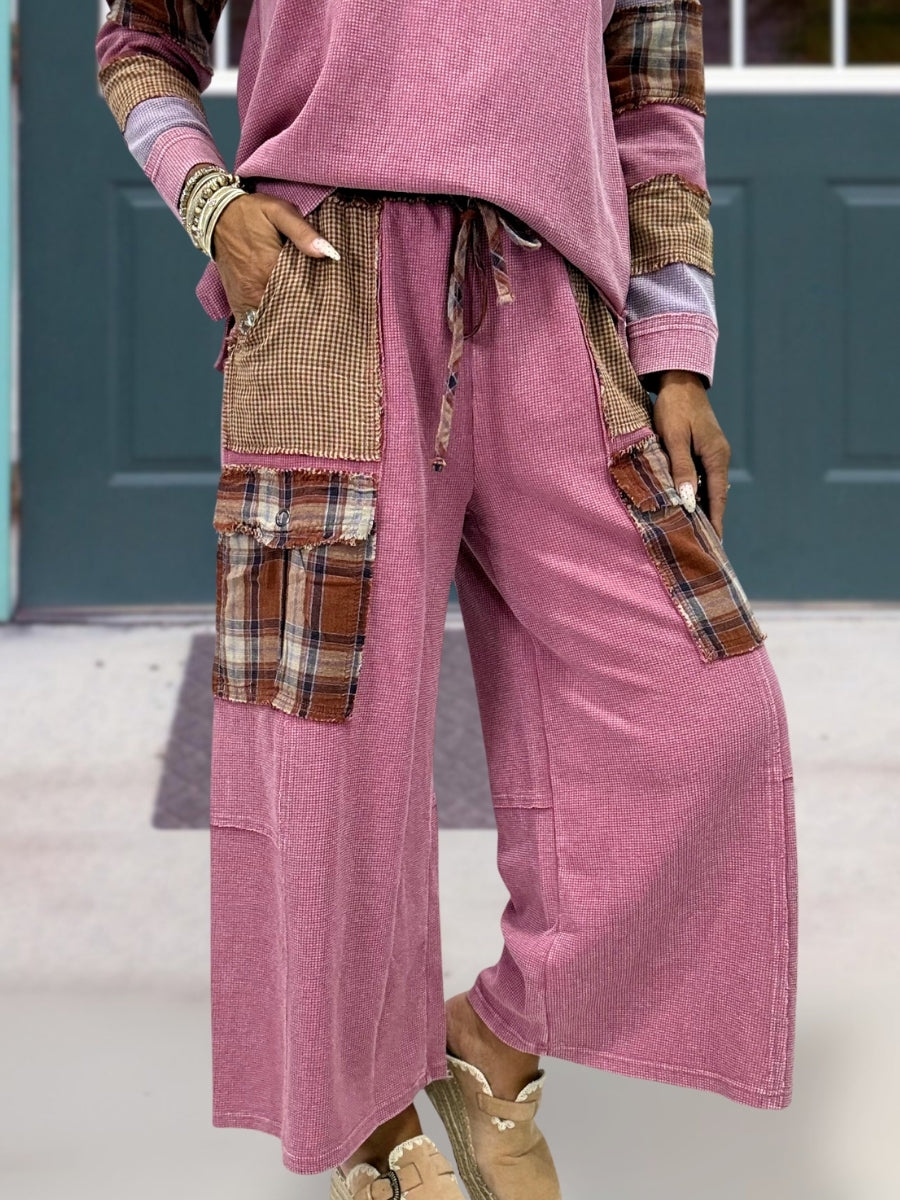 Casual Waffle Patchwork Set