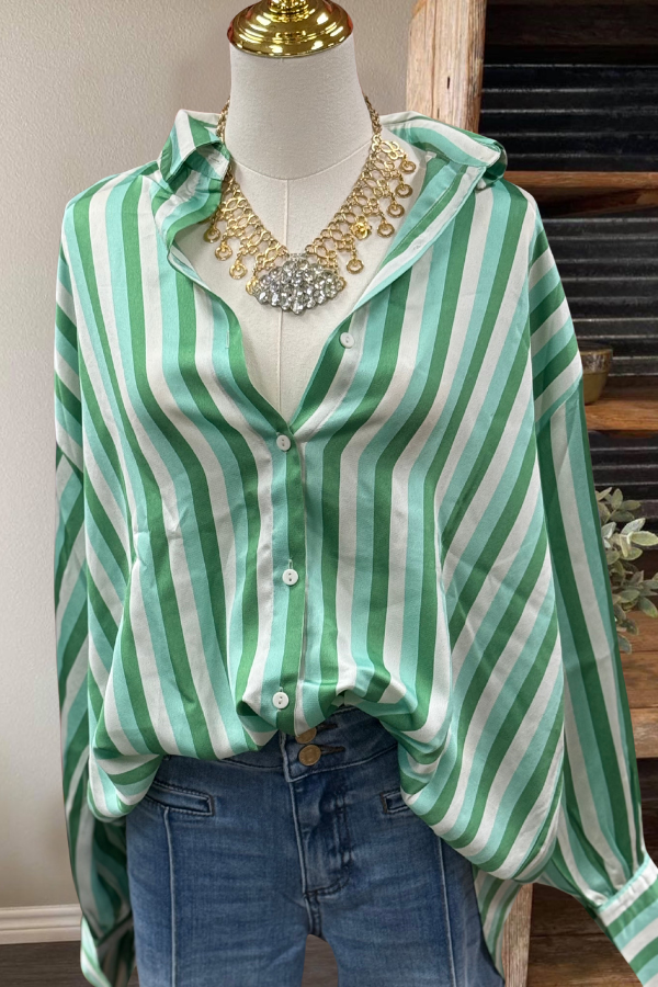 Oversized Classic Striped Shirt