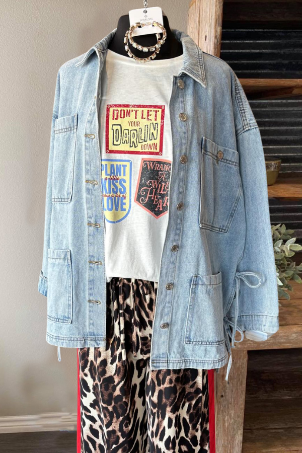 Oversized Casual Workwear Denim Shirt Jacket