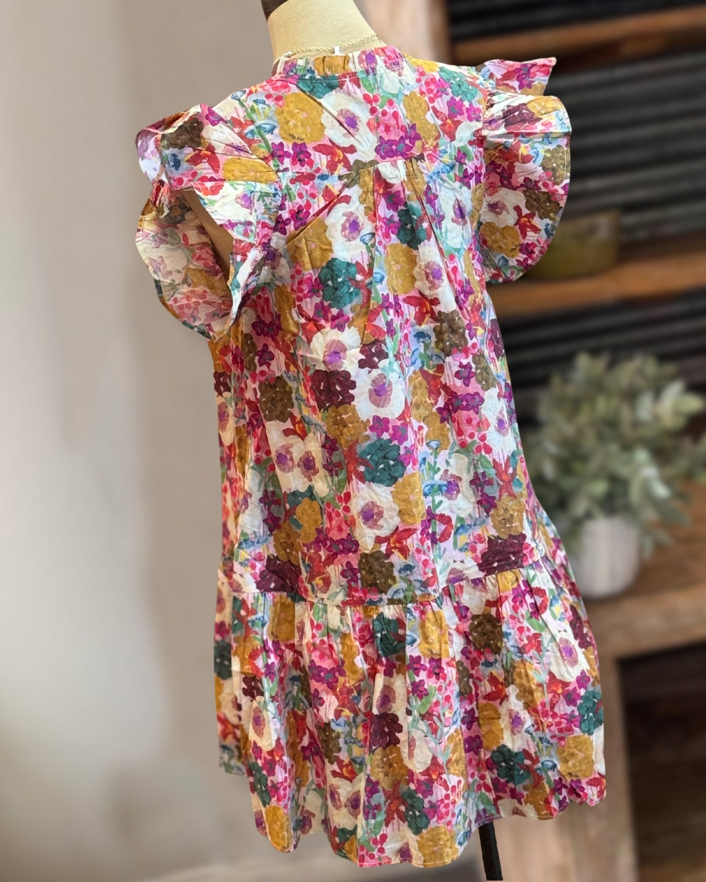 Colorful Floral Printed Dress