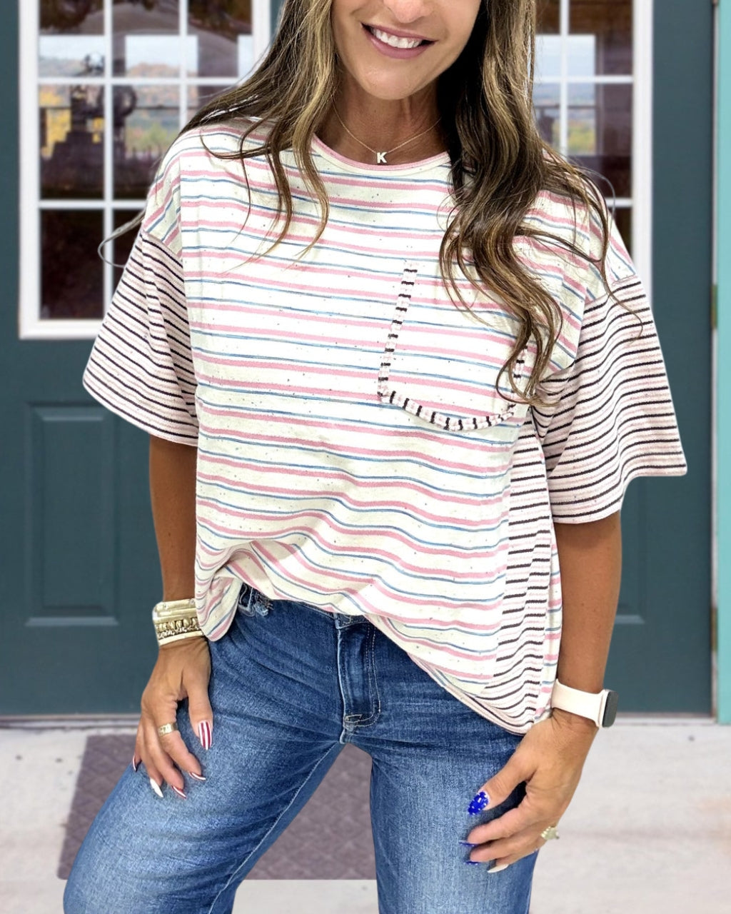Keeps Timeless Stripe Oversized Tee