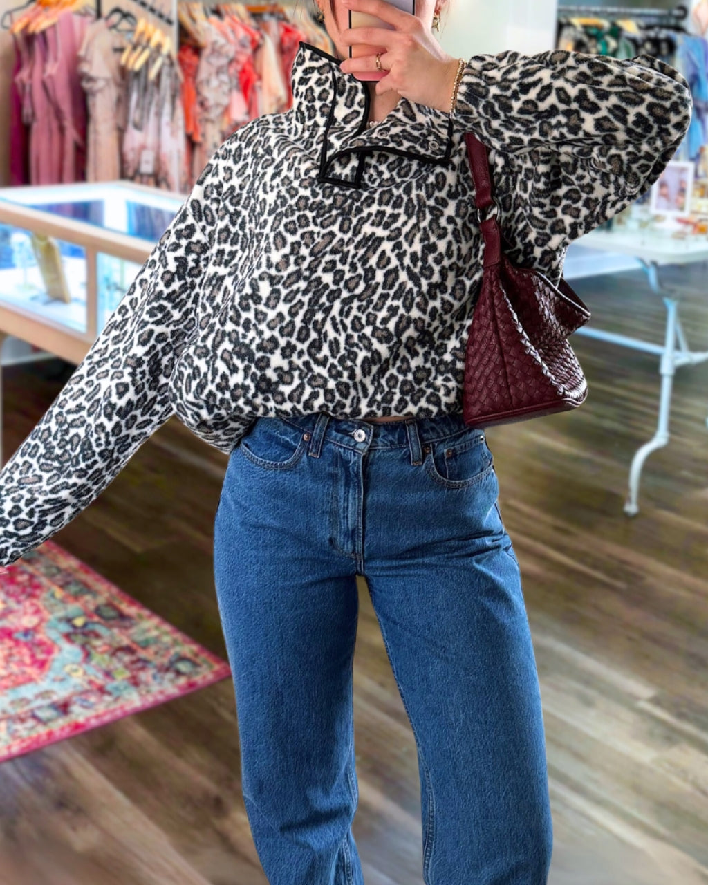 Chic Cheetah Fleece Pullover
