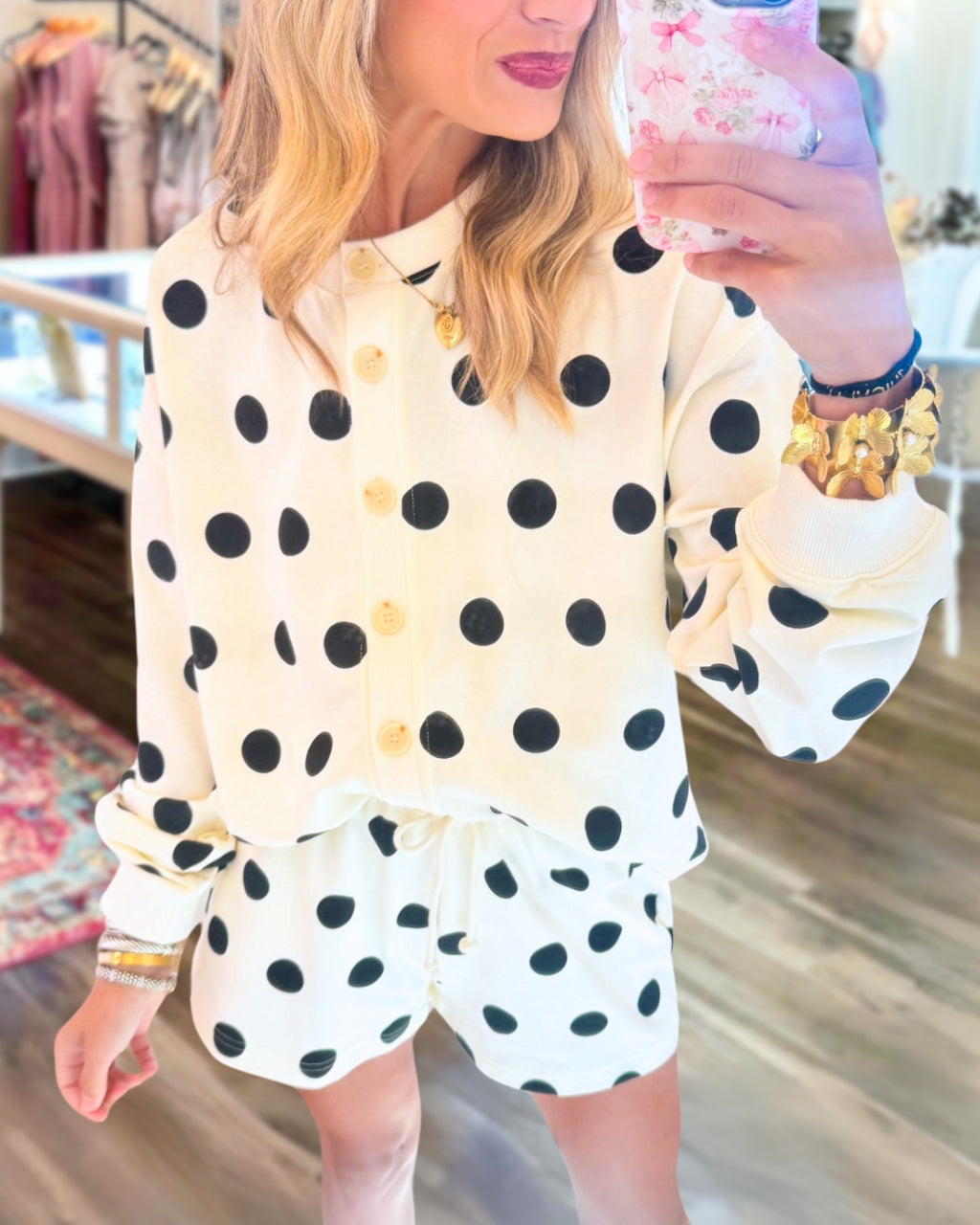 Polka Dot Buttoned Up Set