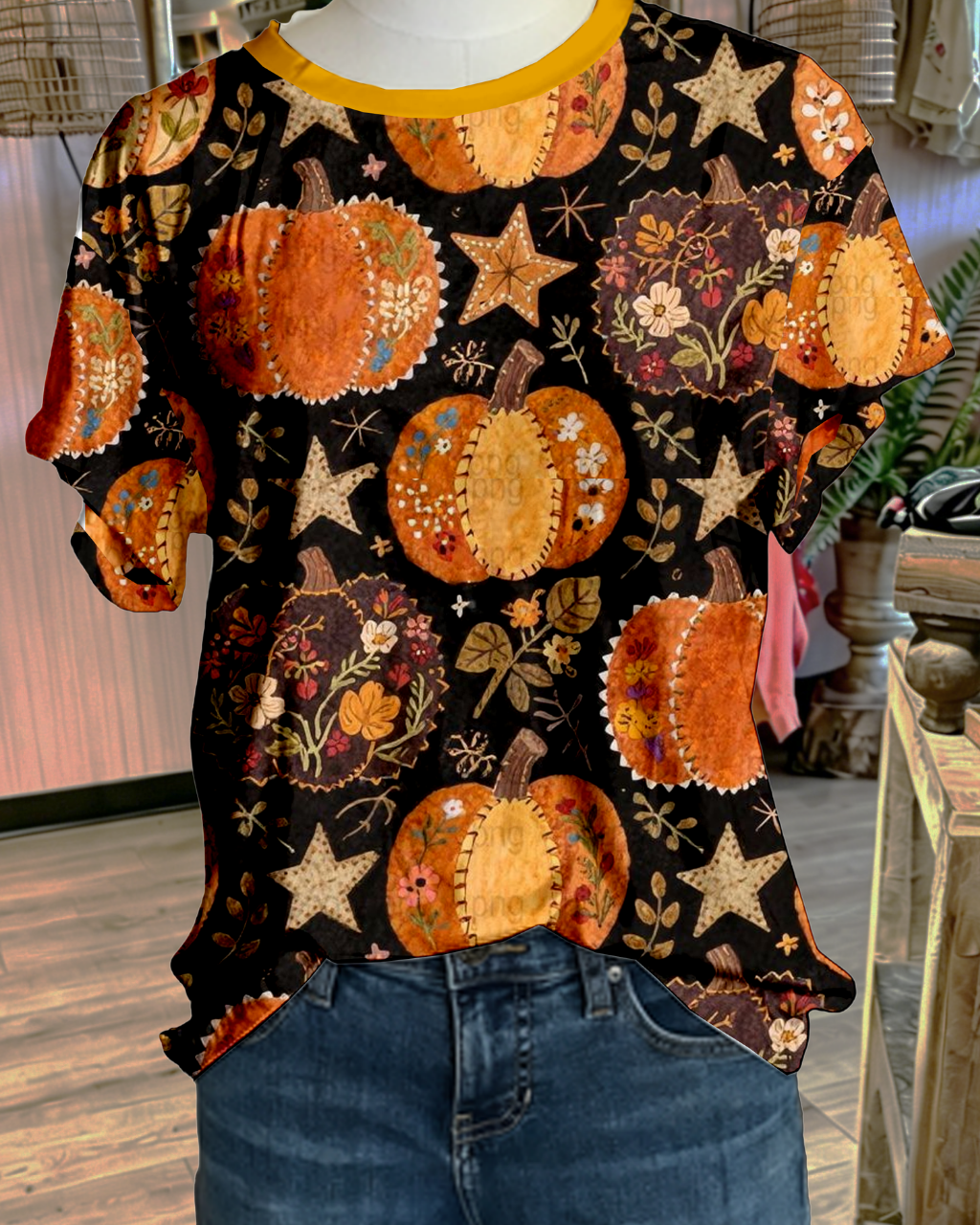 Autumn Pumpkin Print T-Shirt