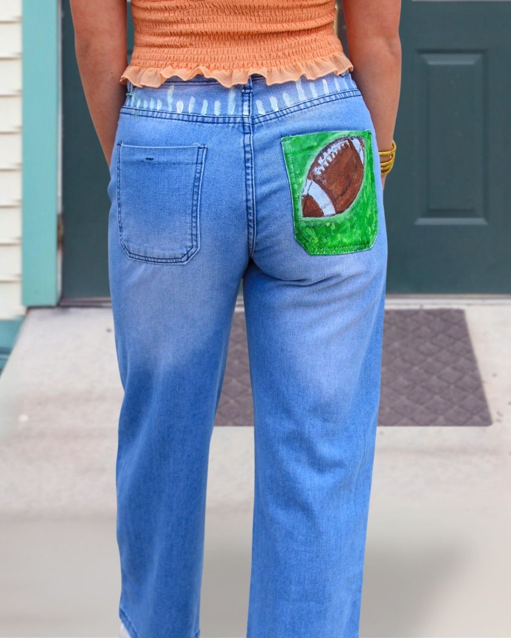 Game Day Football-Print Jeans
