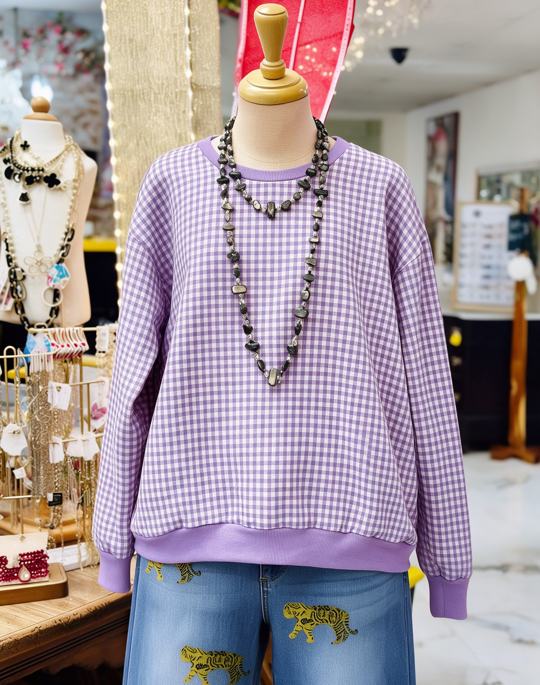 Casual Loose Plaid Pullover