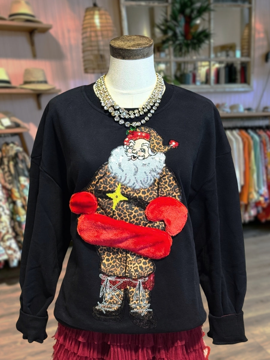 3D Sequin Santa Pullover