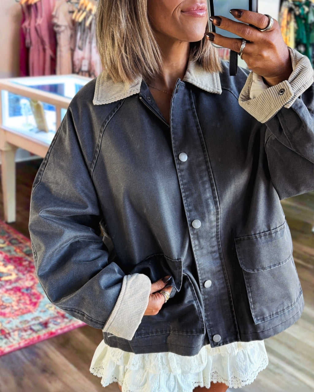 Retro Patchwork Work Jacket