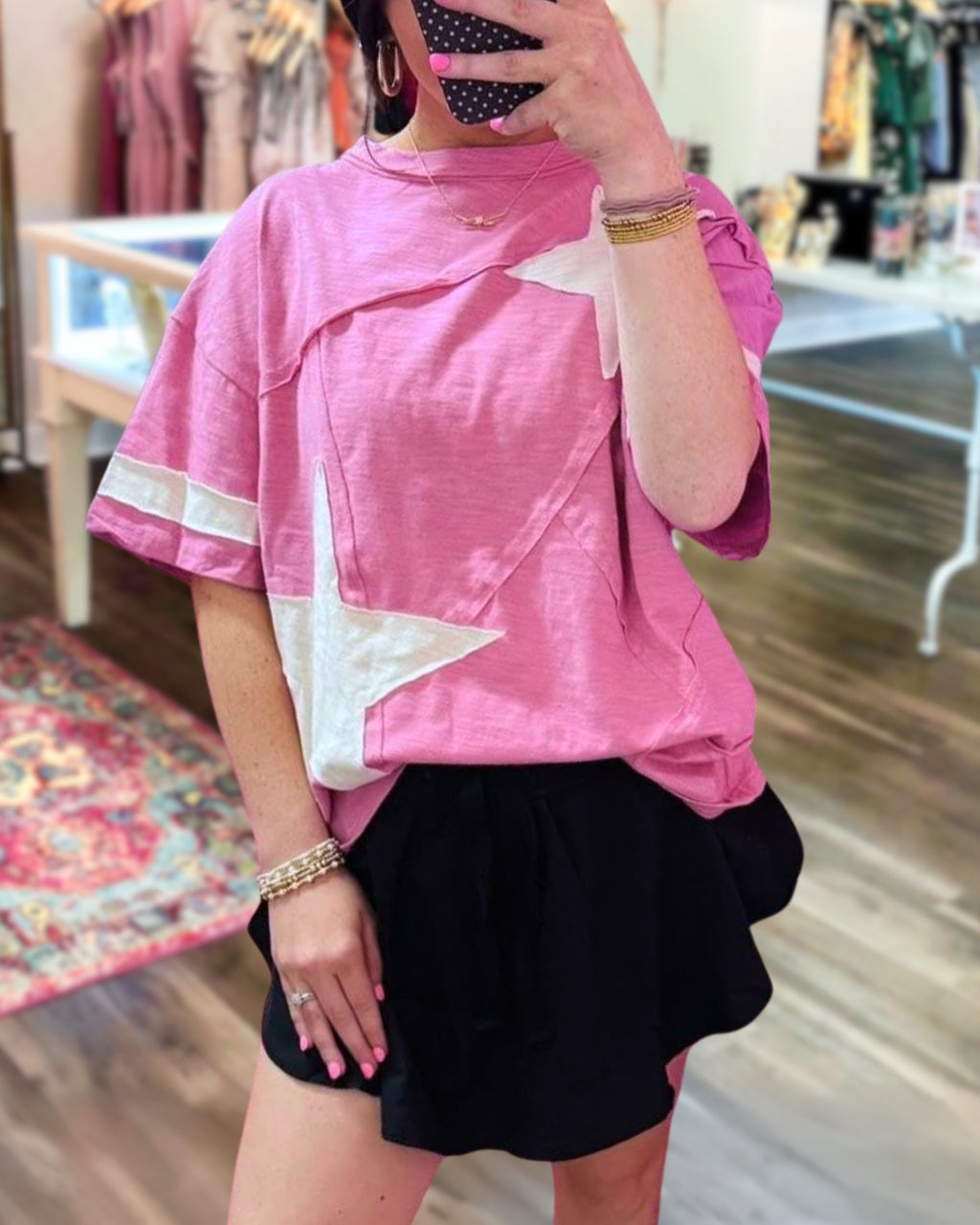 Star Appliqué Crew Neck T-Shirt