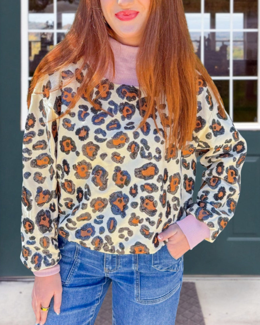 Glam Leopard Glow Sweatshirt