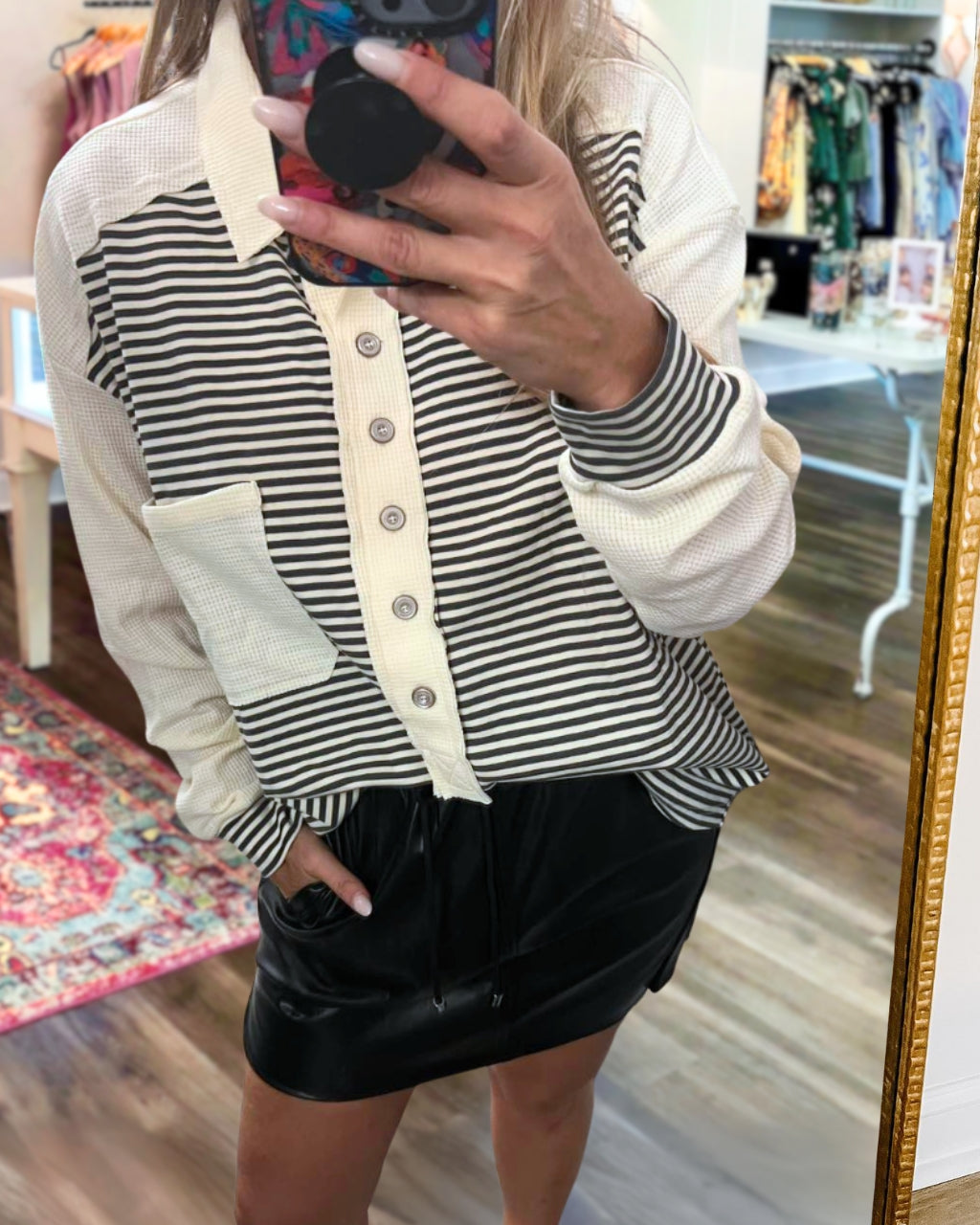 Cozy Contrast Stripe Pullover